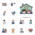 family with love in house cartoon icon. Family icons universal set for web and mobile Royalty Free Stock Photo