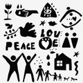 Family, love icons. Royalty Free Stock Photo