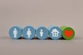 Family with love icons on wooden block. Happy family concept Royalty Free Stock Photo