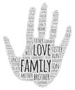 Family love word cloud palm variant