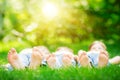 Family lying on grass Royalty Free Stock Photo