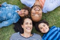 Family lying on grass Royalty Free Stock Photo