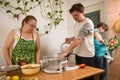 The family makes a supper. Royalty Free Stock Photo