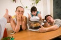 The family makes a supper. Royalty Free Stock Photo