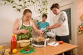 The family makes a supper. Royalty Free Stock Photo