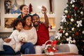 Family making selfie for Christmas Royalty Free Stock Photo