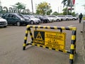 Family Mart, Season City Mall, Jakarta, IndoStreet notification signage in shopping mall parking area