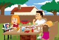 Family Meal Time Outdoor Royalty Free Stock Photo