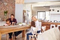 Family mealtime at home Royalty Free Stock Photo