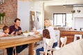 Family mealtime at home Royalty Free Stock Photo