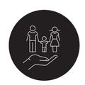 Family medicine black vector concept icon. Family medicine flat illustration, sign