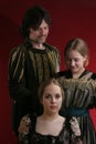 Family in medieval and old ti Royalty Free Stock Photo