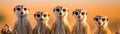 A family of meerkats standing guard