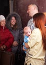 Family is meeting a kinsfolk Royalty Free Stock Photo