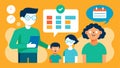 A family member setting up a daily routine and schedule for their loved one with ADHD providing structure and support to