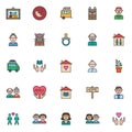 Family members filled outline icons set Royalty Free Stock Photo