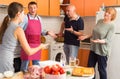 Family members having conflict in kitchen Royalty Free Stock Photo