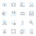 Family members linear icons set. Mother, Father, Son, Daughter, Sister, Brother, Grandmother line vector and concept Royalty Free Stock Photo