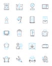 Family members linear icons set. Mother, Father, Son, Daughter, Sister, Brother, Grandmother line vector and concept Royalty Free Stock Photo