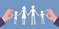 Family members paper craft garland chain Royalty Free Stock Photo