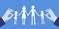 Family members paper craft garland chain Royalty Free Stock Photo