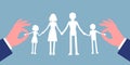 Family members paper craft garland chain Royalty Free Stock Photo