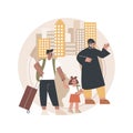 Family migration abstract concept vector illustration.