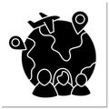 Family migration glyph icon