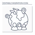 Family migration line icon Royalty Free Stock Photo