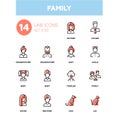 Family - modern line design icons set Royalty Free Stock Photo