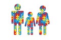 Family, mom, dad, child. Puzzle Pieces. Royalty Free Stock Photo