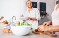 Family moments concept image - married prepare meal together