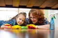 Mother and daughter do the cleaning in the house. Happy woman and little child girl wiped the floor. Royalty Free Stock Photo