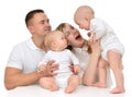 Family mother father with newborn child baby kids