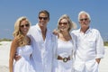 Family Mother Father Son Daughter Couples on Beach Royalty Free Stock Photo