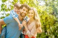 Family of mother, father and son in playful mood Royalty Free Stock Photo