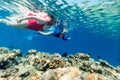 Family mother and kids snorkeling Royalty Free Stock Photo