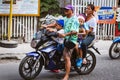 Family on a motorcycle in Boracay island