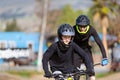 Family mountain biking Royalty Free Stock Photo