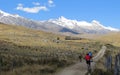 Family Mountain Biking in the Mountains in Peru Royalty Free Stock Photo