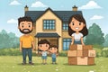 Happy Family Moving into New Home Royalty Free Stock Photo