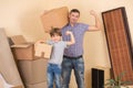 Family moving into a new house Royalty Free Stock Photo