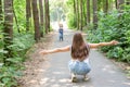 Family and nature concept - Attractive young woman have fun with her little daughter in the park Royalty Free Stock Photo