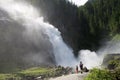 Family near Krimml Waterfalls in Austria
