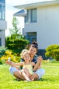 Family near new house Royalty Free Stock Photo