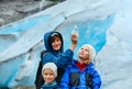 Family near Nigardsbreen glacier (Norway) Royalty Free Stock Photo
