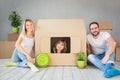 Family New Home Moving Day House Concept Royalty Free Stock Photo