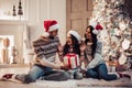 Family on New Year`s Eve Royalty Free Stock Photo