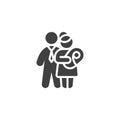 Family with newborn baby vector icon Royalty Free Stock Photo