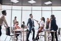 Family onflict in office. angry woman is arguing with her male colleague